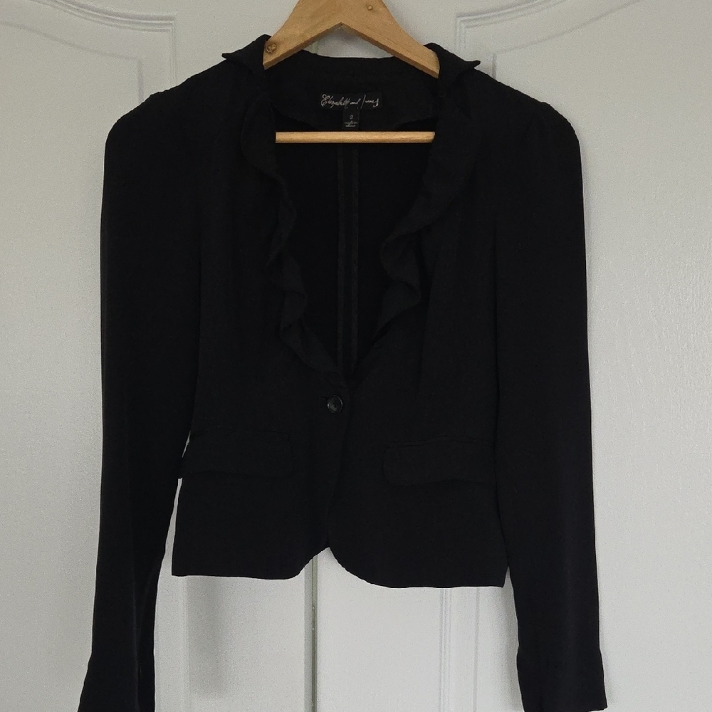 Black Ruffled Women's Jacket by Michael Kors